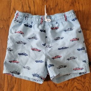 Janie & Jack Swim Trunks Size 3 Blue Cars